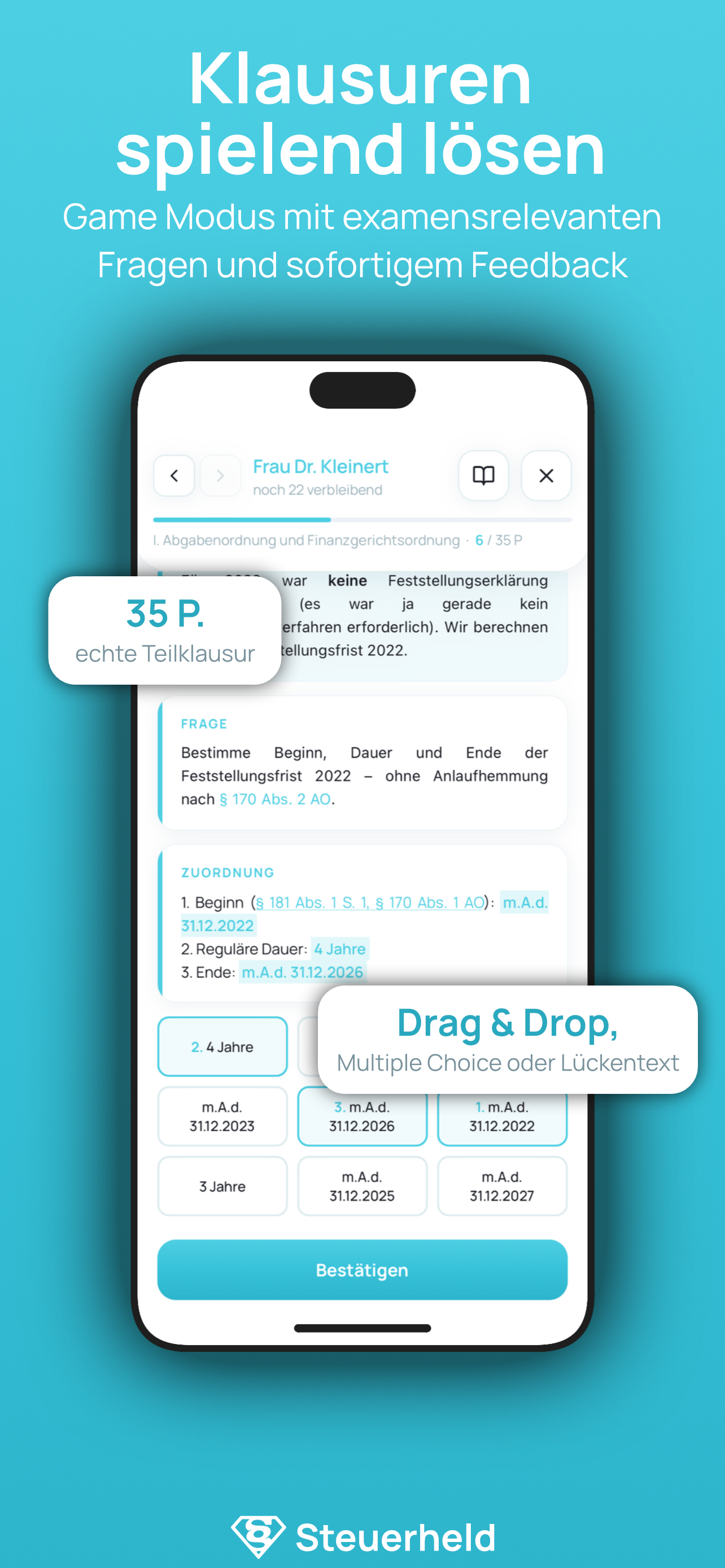Klausur-Gamemode mit Drag & Drop und Multiple Choice